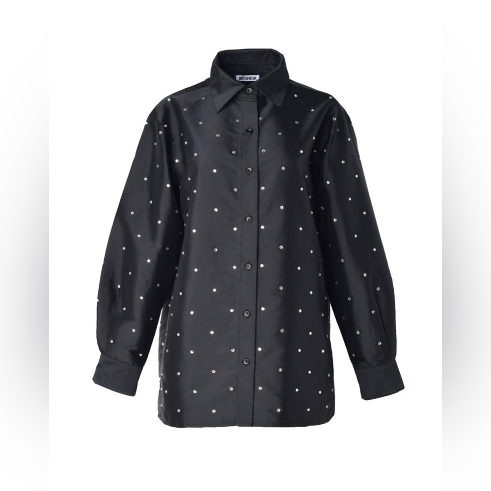 BATSHEVA Oversized Button-Up Shirt w/ Rhinestones – Size 12